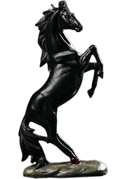 F Fityle Atlar Heykelcik Gerçekçi Heykel Dükkanı Sayacı Süsler Koleksiyonlar Hediye Siyah (Yurt Dışından)
