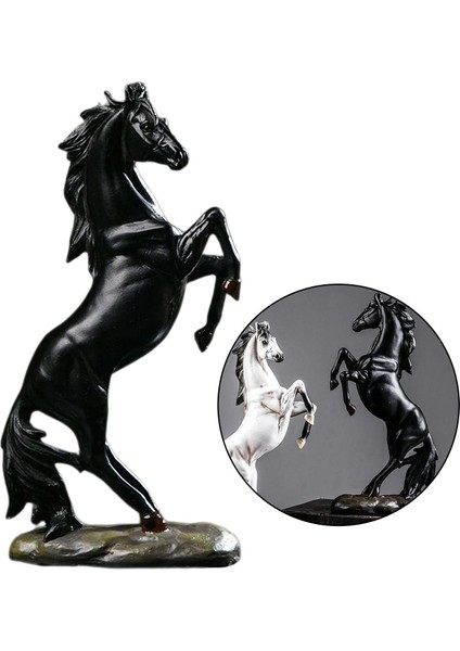 F Fityle Atlar Heykelcik Gerçekçi Heykel Dükkanı Sayacı Süsler Koleksiyonlar Hediye Siyah (Yurt Dışından) modelleri