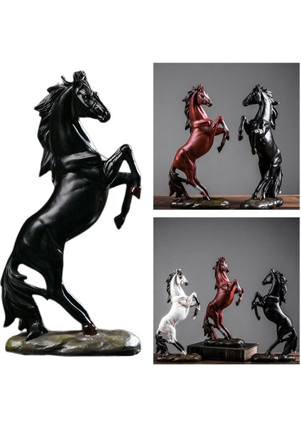 F Fityle Atlar Heykelcik Gerçekçi Heykel Dükkanı Sayacı Süsler Koleksiyonlar Hediye Siyah (Yurt Dışından) fırsatları