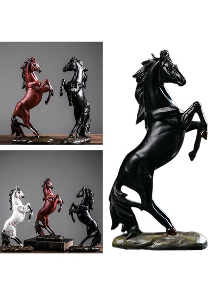 F Fityle Atlar Heykelcik Gerçekçi Heykel Dükkanı Sayacı Süsler Koleksiyonlar Hediye Siyah (Yurt Dışından) indirimleri