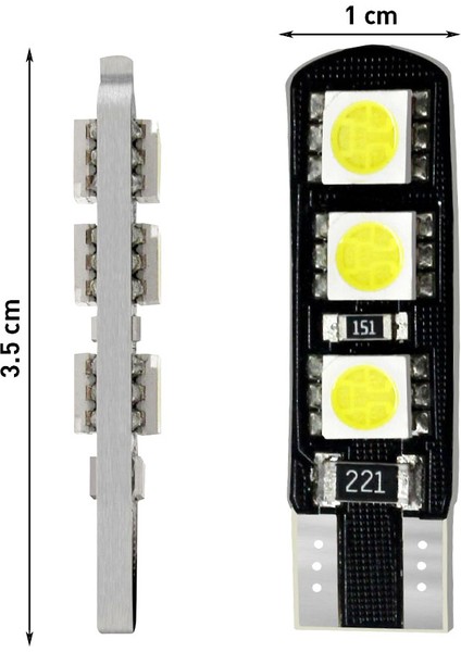 T10 Canbus Smd 5050 6 Ledli Evrensel Beyaz LED Takım