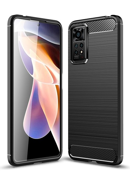 Xiaomi Redmi 11 Pro Için Fırçalanmış Tpu Kılıf - Siyah (Yurt Dışından)