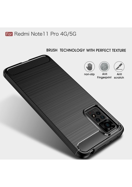 Redmi 11 Pro Için Fırçalanmış Tpu Telefon Kılıfı - Siyah (Yurt Dışından) modelleri