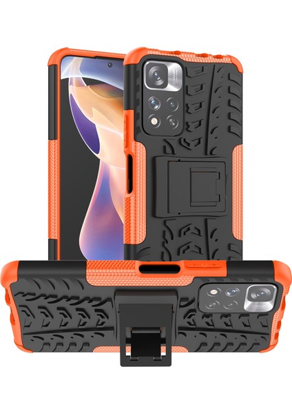 Lastik Dokusu Tpu + Pc Kılıf Xiaomi Redmi Not 11 Pro Kırmızı (Yurt Dışından)