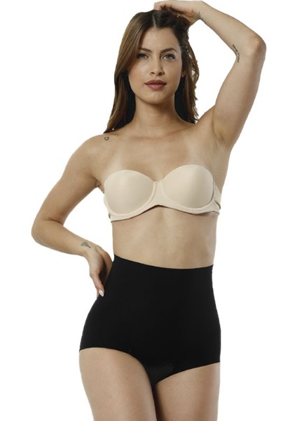 2 Beden Incelten Iz Yapmayan Lazer Kesim Slip Hayalet Kadın Korse Siyah