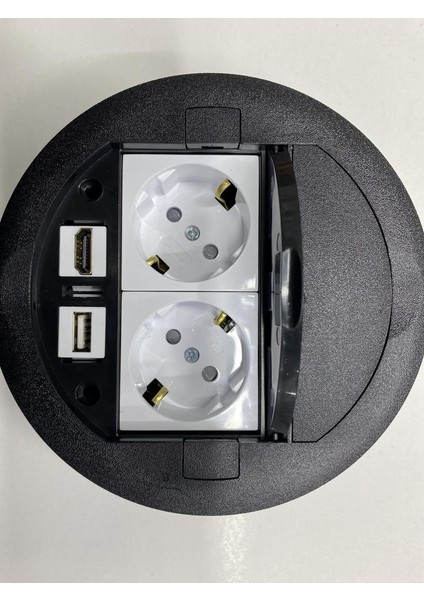 Masa Üstü Priz Siyah+ 2 Ad. Priz+1 Ad. Hdmı+1 Ad. USB Geçiş
