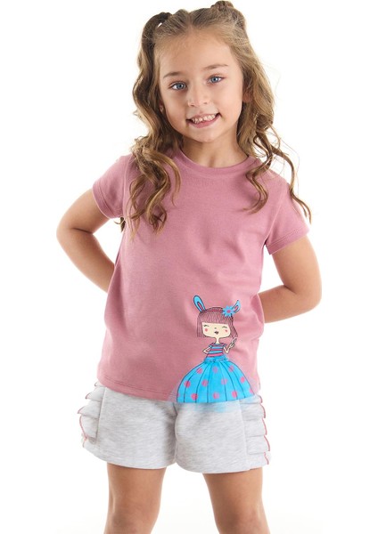 Tüllü Lily Kız Çocuk T-shirt Şort Takım