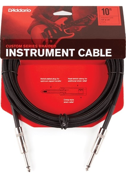 PW-BG-20BK Custom Series Braided Instrument Cable Enstrüman Kablosu (6 Mt)