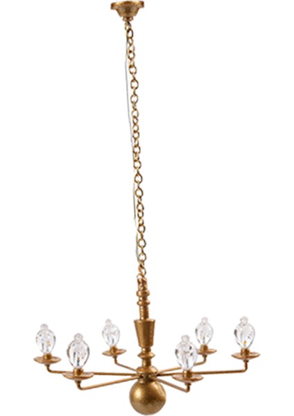 Antik 1:87 Ho Ölçekli Metal Tavan Işık Asılı Avize Model Gold 7.8 cm (Yurt Dışından)