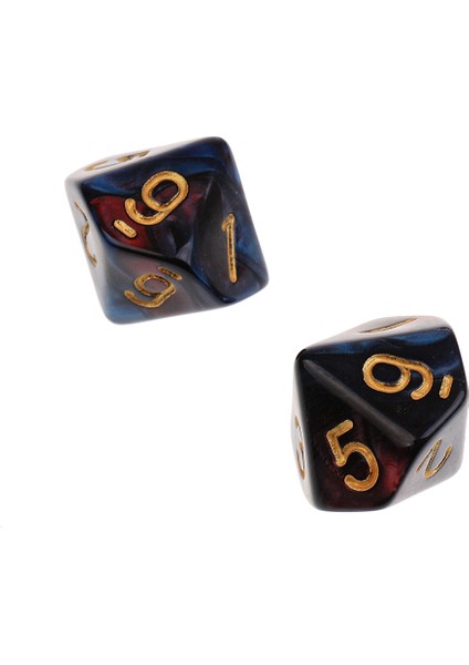 10 Adet 10 Taraflı Zar D10 Kırmızı Mavi Için Polyhedral Zar (Yurt Dışından)