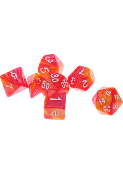 7 Adet Polyhedral Zar 16MM Casino Tedarik Kırmızı Turuncu Kırmızı Turuncu (Yurt Dışından) fırsatları