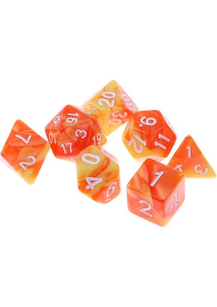 Dnd Zar Rpg Oyunları Için 7x Polyhedral Zar (Yurt Dışından)