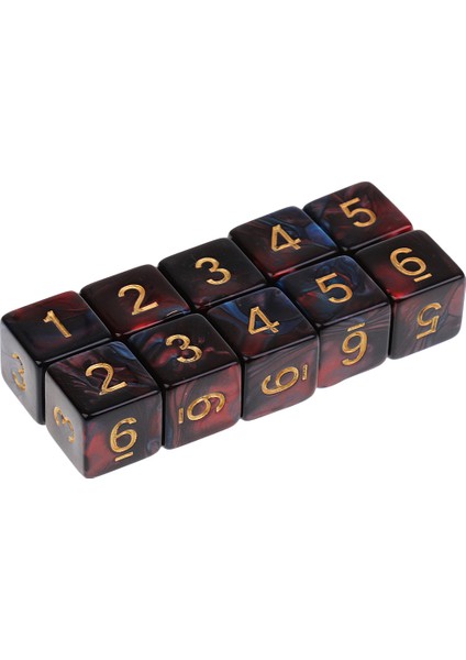 10 Adet D6 Polyhedral Dice Bundle Dnd Parti Oyunu Için Prop Mavi Kırmızı (Yurt Dışından) modelleri