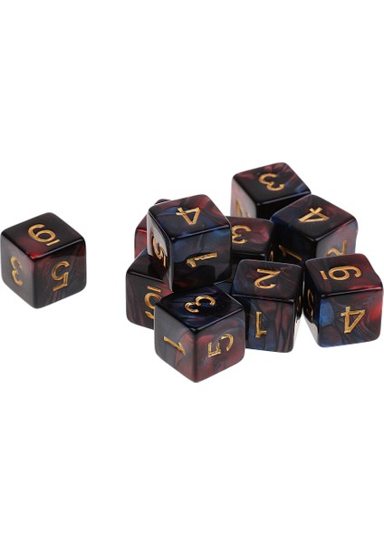 10 Adet D6 Polyhedral Dice Bundle Dnd Parti Oyunu Için Prop Mavi Kırmızı (Yurt Dışından) fırsatları
