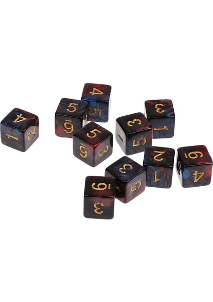 10 Adet D6 Polyhedral Dice Bundle Dnd Parti Oyunu Için Prop Mavi Kırmızı (Yurt Dışından) indirimleri