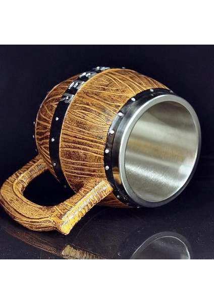 Viking Ahşap Tarzı Bira Bardağı - Kahverengi (Yurt Dışından) indirimleri