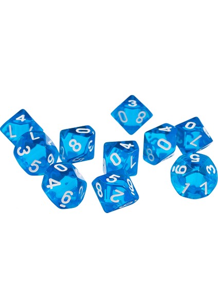 10 Adet D10 Rpg Oyunları Için Ten Taraflı Gem Zar D & D Die Set Kırmızı (Yurt Dışından)