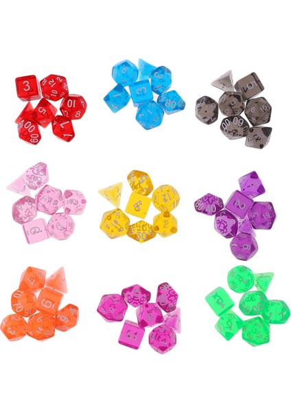 63X 1.6 cm Polyhedral Zar D20 D12 D10 D8 D6 D4 Masa Roleplaying Oyun Oyuncaklar (Yurt Dışından)