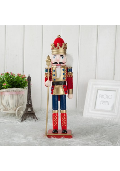 2X30CM El Boyalı Ahşap Fındıkkıran Kral Asker Şekil Bebek Ev Dekorasyon (Yurt Dışından)