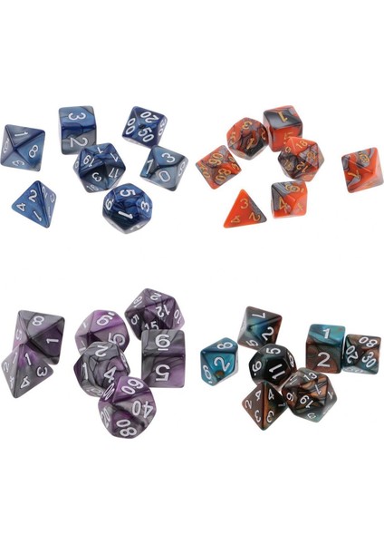 28 Adet Iki Renkler Polyhedral Dice D & D Dnd Rpg Mtg Masa Oyunu Masaüstü (Yurt Dışından)