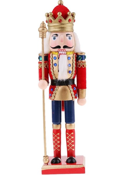 30 cm Ahşap El Sanatları Fındıkkıran Asker Şekli Kukla Noel Hediyesi Dekorasyon (Yurt Dışından)