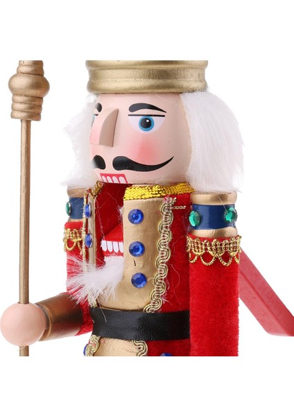 30 cm Ahşap El Sanatları Fındıkkıran Asker Şekli Kukla Noel Hediyesi Dekorasyon (Yurt Dışından)