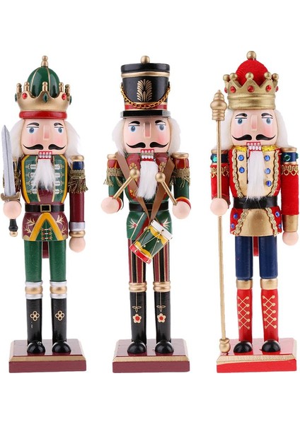 3 Adet Geleneksel Fındıkkıran Dekoratif Tatil Sezonu Ahşap Noel (Yurt Dışından)