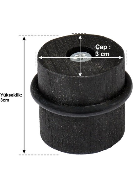 Ahşap Kapı Stoperi Zemine Vidalı Siyah