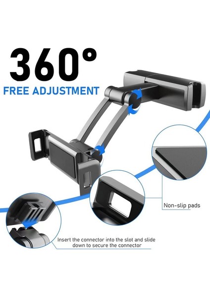 Araba Kafalık Dağı Araç Telefonu Tutucu Araba Arka Koltuk Için Evrensel Tablet Tutucu (Yurt Dışından) fiyatları