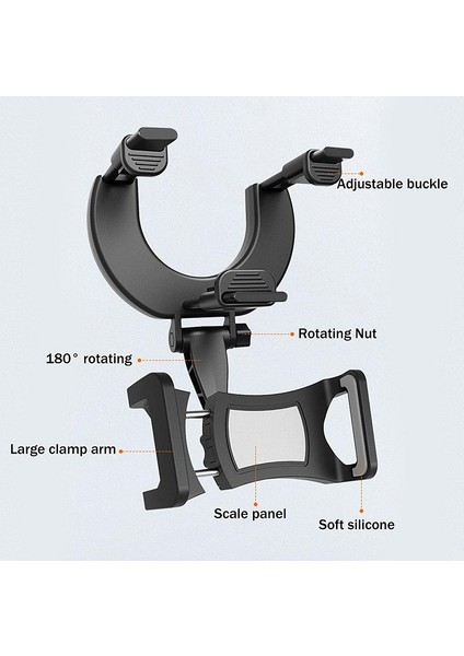 Dikiz Aynası Telefon Tutucu Araba Cep Telefonu Standları Navigasyon Braketi (Yurt Dışından)