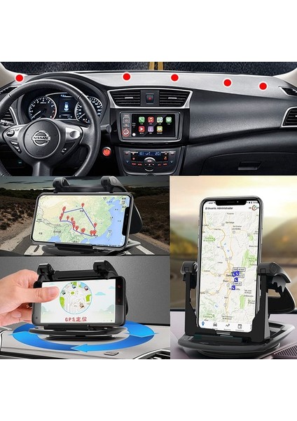 360 Derece Döndürme Gps Cep Telefonu Tutucu Araba Için Telefon Bağlantısı (Yurt Dışından)