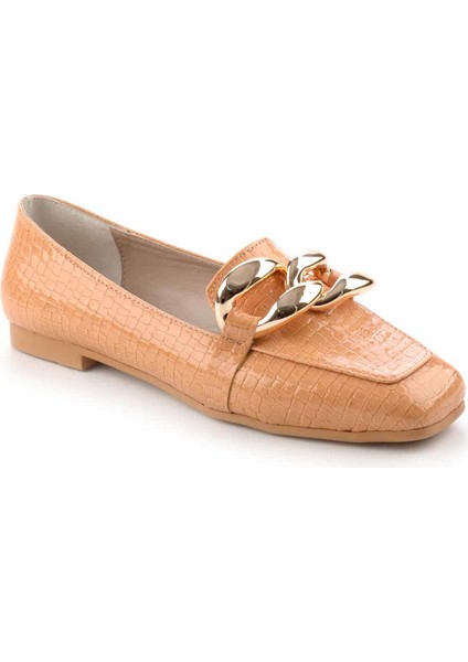 Turuncu Rugan Kadın Loafer Ayakkabı K01641166311