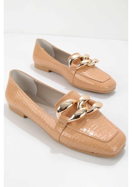 Turuncu Rugan Kadın Loafer Ayakkabı K01641166311