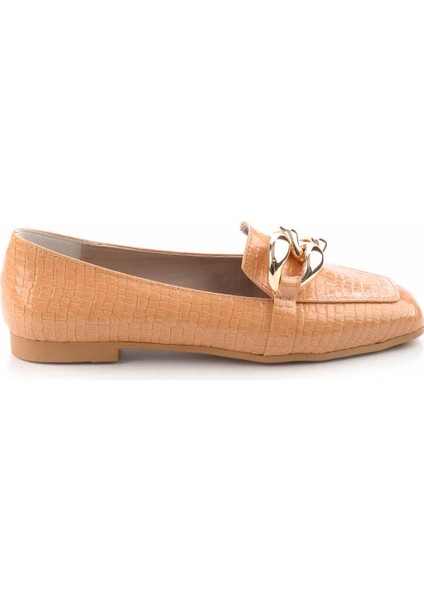 Turuncu Rugan Kadın Loafer Ayakkabı K01641166311
