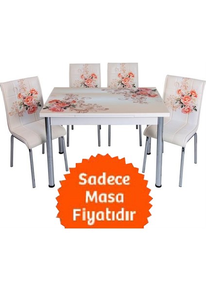 Yandan Açılır Büyüyen Cam Mutfak Masası 70X110CM