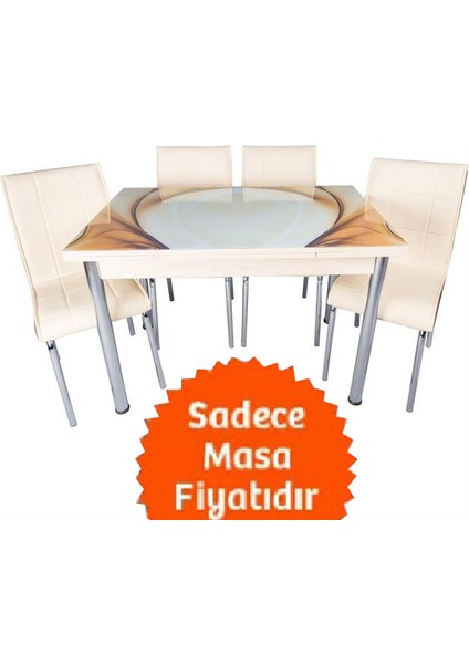 Yandan Açılır Büyüyen Cam Mutfak Masası 70X110