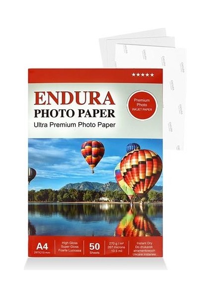Photo Paper Inkjet A4 Glossy-Parlak 20 x 30 cm 50'li 270 Gram fiyatları