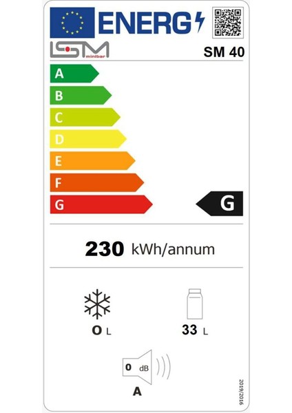 Ism SM-40 Siyah Blok Kapı 40 Litre Kilitli LED Aydınlatmalı Minibar Mini Buzdolabı