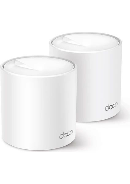 TP-Link Deco X50(2-pack), AX3000 Mbps, Yapay Zeka Desteği, Gigabit Portları, 150 Cihaza Kadar Bağlanılabilirlik,  460 m²'ye Kadar Kapsama, Mobil Uygulama ile Kolay Kurulum, Wi-Fi 6 Mesh Sistemi