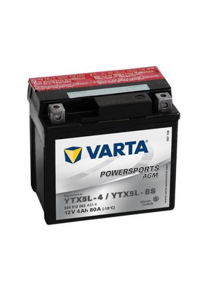 YTX5L-BS 12V 4AH 100CCA Motosiklet Aküsü