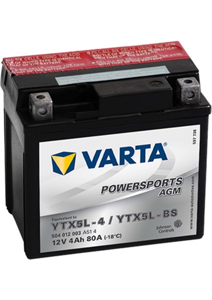 YTX5L-BS 12V 4AH 100CCA Motosiklet Aküsü fiyatları