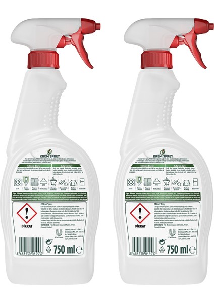 Krem Sprey Cif Krem Gücü 750 ml X 2 Adet