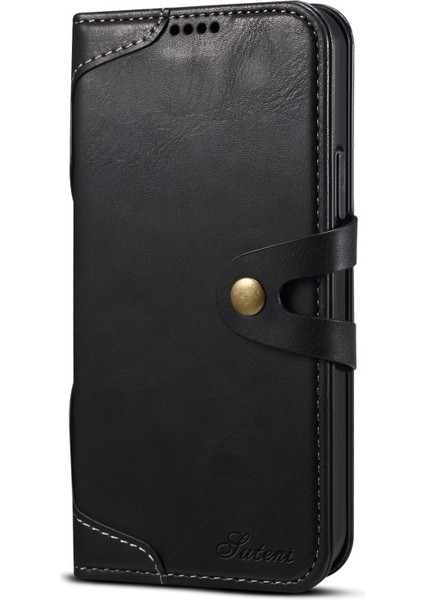 Sutenı Apple iPhone 13 Pro Için 234 Serisi Tpu + Pu Deri Standlı Telefon Kılıfı - Siyah (Yurt Dışından)