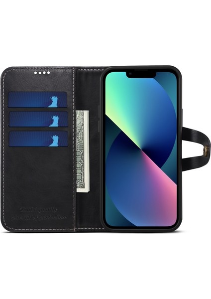 Sutenı Apple iPhone 13 Pro Için 234 Serisi Tpu + Pu Deri Standlı Telefon Kılıfı - Siyah (Yurt Dışından)