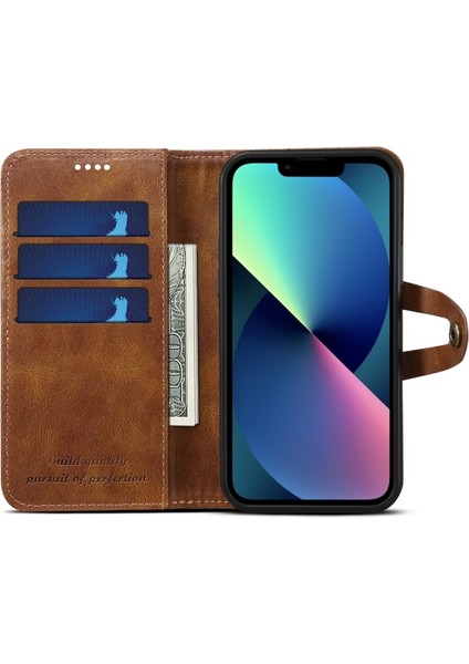 Sutenı Apple iPhone 13 Pro Için 234 Serisi Tpu + Pu Deri Standlı Telefon Kılıfı - Kahverengi (Yurt Dışından) modelleri
