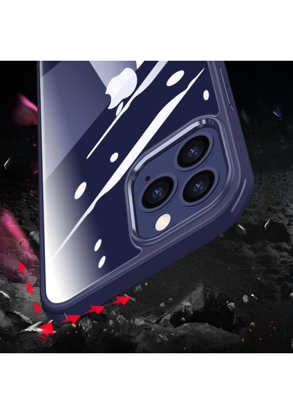 Apple iPhone 13 Pro Max 6.7 Inç Uyumlu Temperli Cam Tpu Telefon Kılıfı - Mavi (Yurt Dışından)