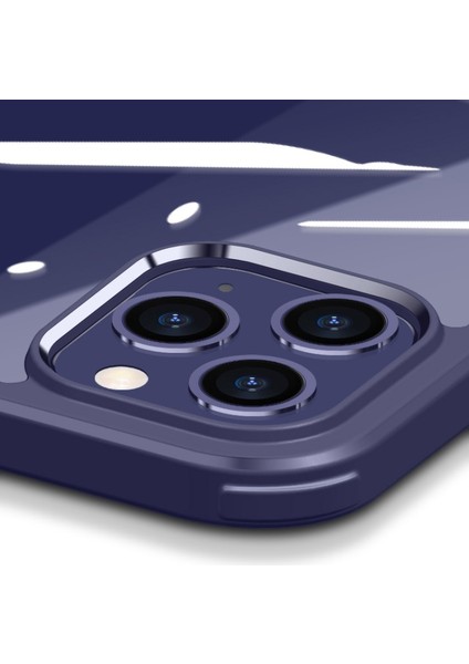 Apple iPhone 13 Pro Max 6.7 Inç Uyumlu Temperli Cam Tpu Telefon Kılıfı - Mavi (Yurt Dışından)