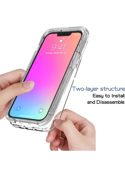 Apple iPhone 13 Pro Için Darbeye Dayanıklı Gradyan Desenli Tpu + Pc Telefon Kılıfı - Siyah (Yurt Dışından) fiyatları