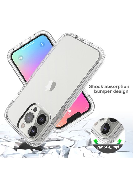 Apple iPhone 13 Pro Için Darbeye Dayanıklı Gradyan Desenli Tpu + Pc Telefon Kılıfı - Siyah (Yurt Dışından) modelleri