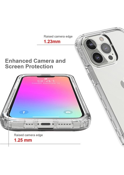 Apple iPhone 13 Pro Için Darbeye Dayanıklı Gradyan Desenli Tpu + Pc Telefon Kılıfı - Siyah (Yurt Dışından) indirimleri